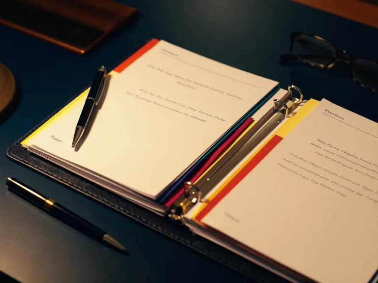 An accordion file organizer with tabbed dividers holding sorted documents